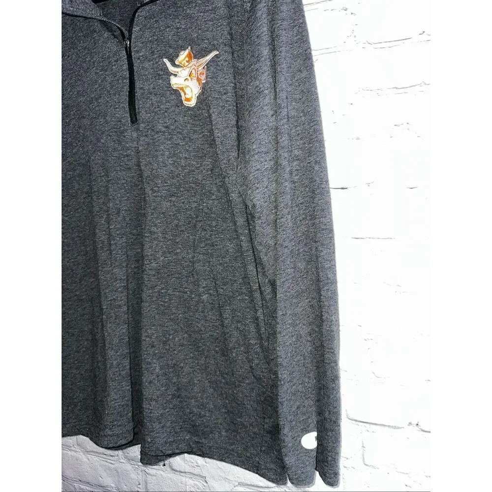 Champion Texas Longhorns Quarter Zip Pullover Men’s Medium Gray College Vault